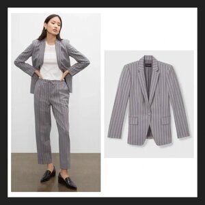 Club Monaco Wool Blend Single Button Pinstripe Borrem Blazer Jacket Size 4 EUC